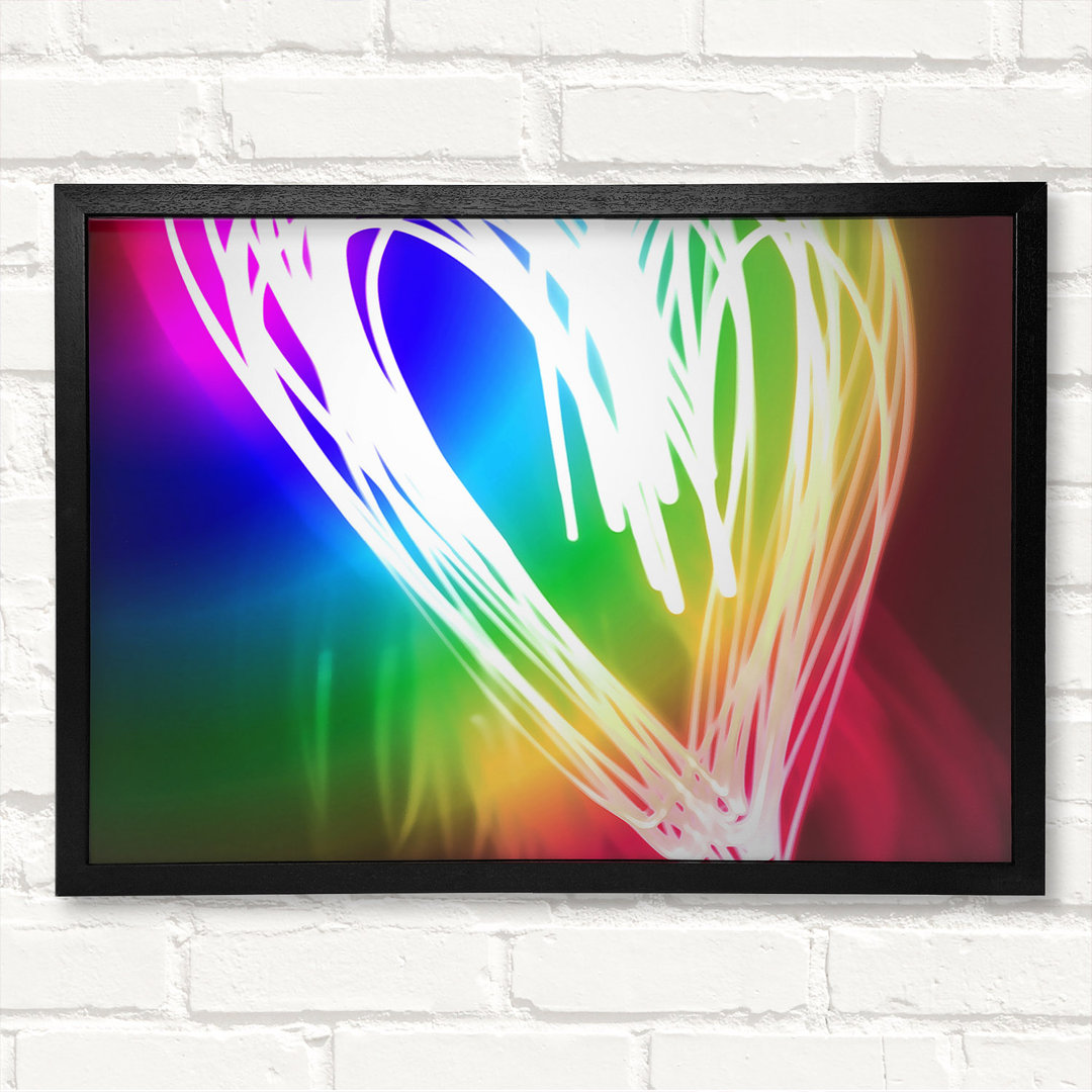 Gerahmtes Leinwandbild Neon Heart