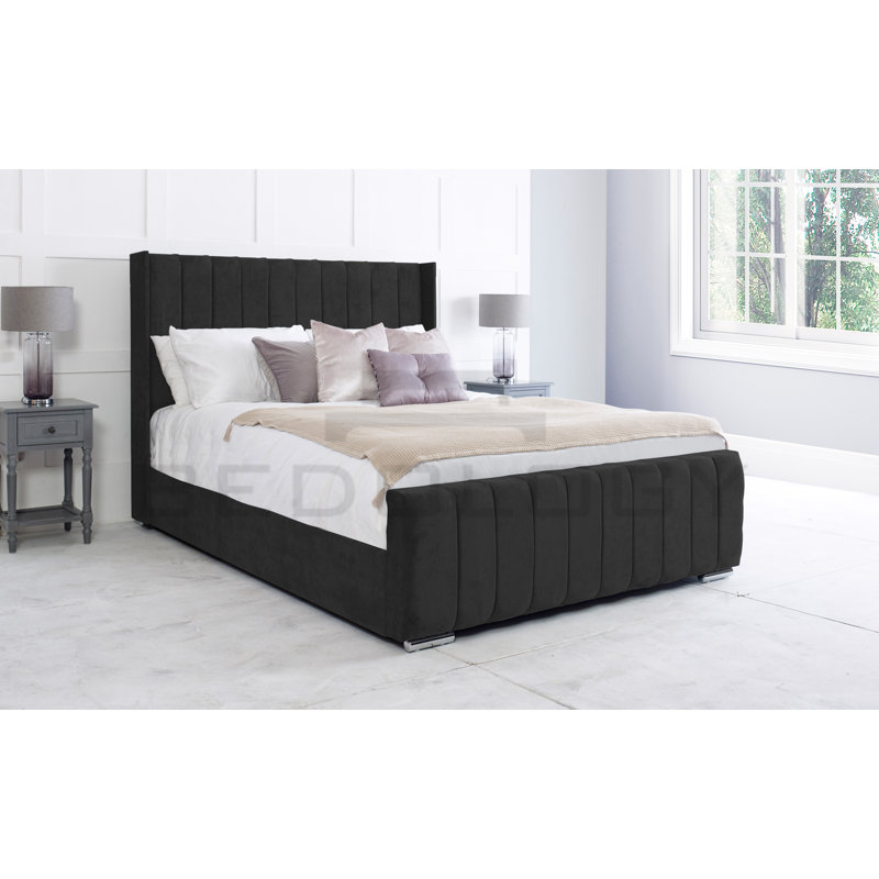 Anhat Upholstered Storage Bed, Black, Superking (180 x 200 cm)