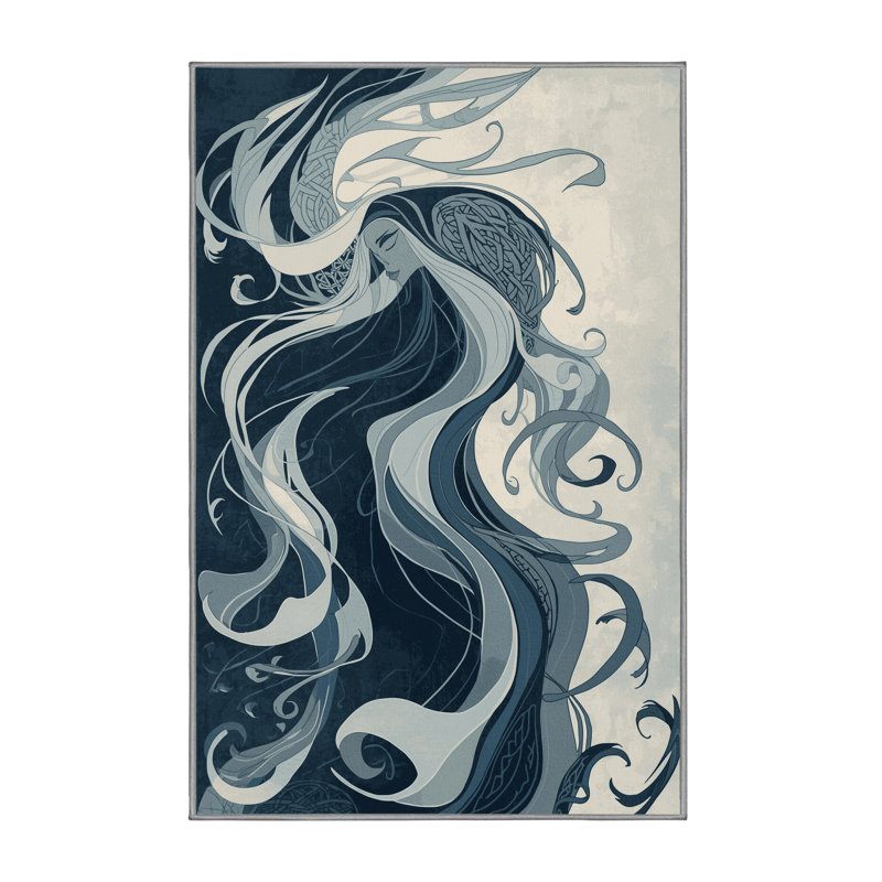 Tapis à motif abstrait moelleux et doux Banshee Eclectic, 5 x 7