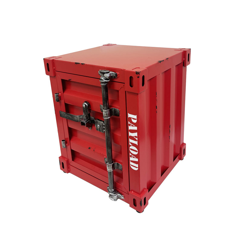 Steel Top End Table, Red