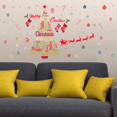 Décalcomanie murale décoration de noël english quotes