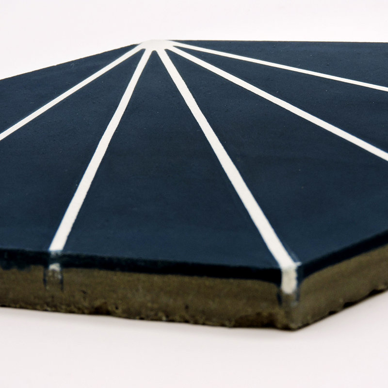 Mansour 8" x 9" Cement Patterned Wall & Floor Tile