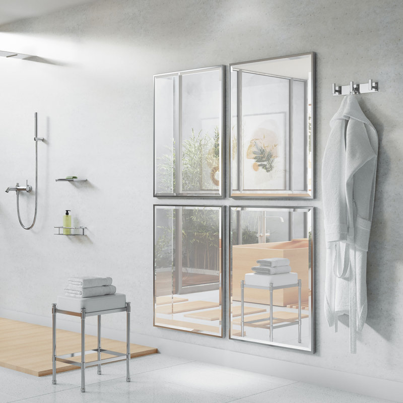 Elegant Wall Mounted Stainless Steel Shower Shelf, 0.88" H x 19" W x 5.2" D, Chrome