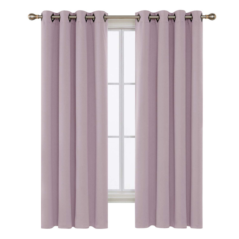 Egremt Room Darkening Curtains / Drapes Pair, 52" W x 72" L, Lavender