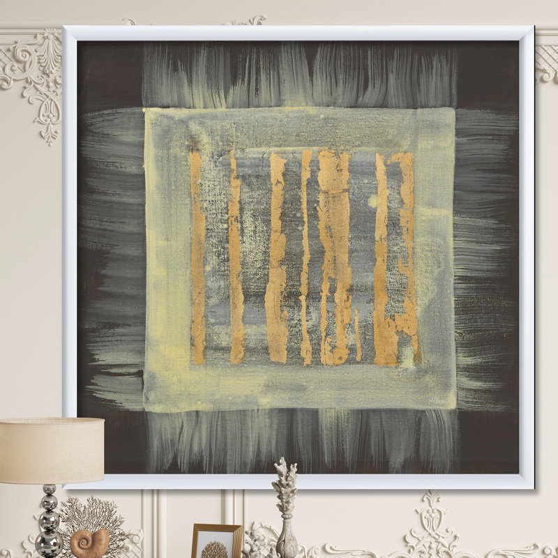" Galm Abstract II ", White Framed, 16" H x 16" W x 1" D