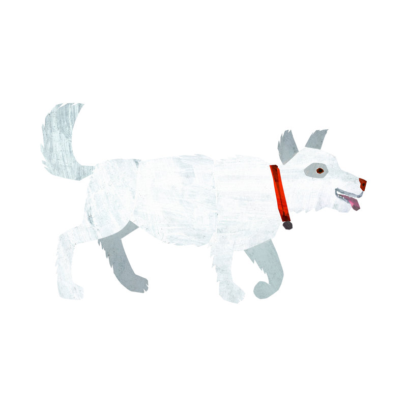 White Dog by Eric Carle - Painting on Canvas, 41cm H x 61cm W