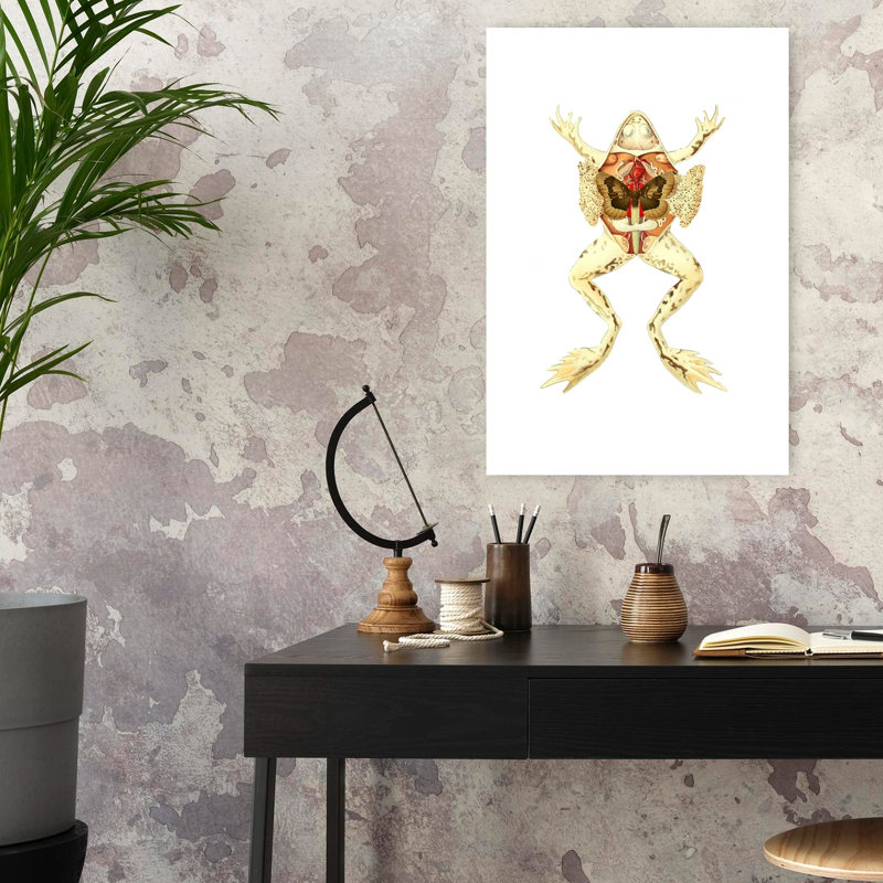 Art contemporain de grenouille papillon, H 24 po x l 16 po