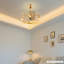 Ventilateur de plafond moderne doré avec lumières et télécommande 3 vitesses avec ventilateur de plafond
