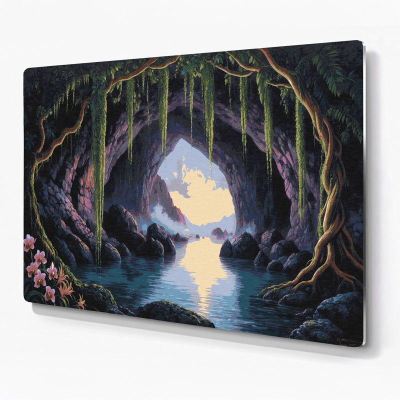 Art mural gris, ouvertures de grottes hawaïennes, H 11 po x l 14 po