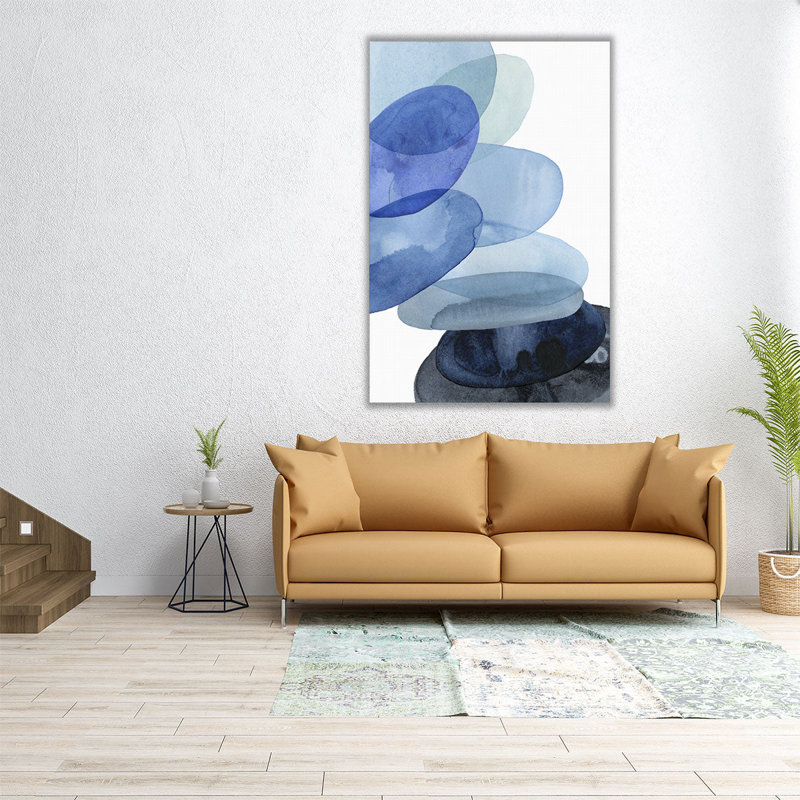 River Worn Pebbles II - reproduction d'art sur toile, H 48 po x l 32 po