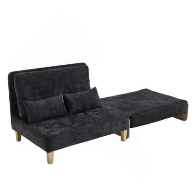 Foldable Sofa Bed Recliner, 3-In-1 Convertible Sleeper, Mid-Century Modern Decor, Suitable For Small Spaces, With Three Pillows, Can Be Placed In The Bedroom Study Room Guest