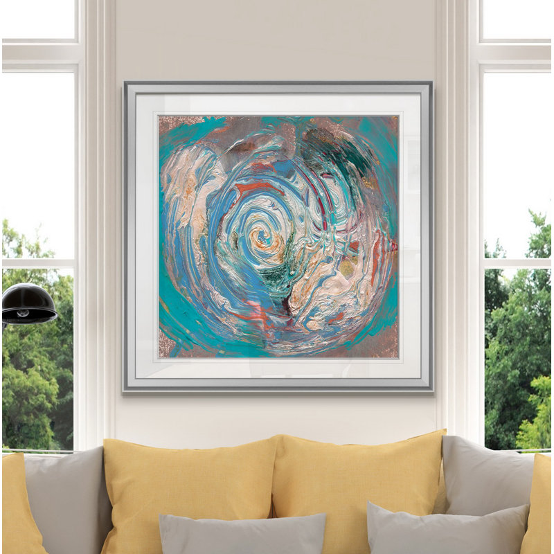 « space oddity ii », peinture, H 24 po x l 24 po x P 1,5 po, Encadrement argenté