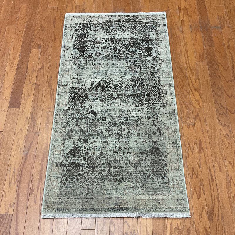 Williston Forge Turkish Modern Erased Design Wool & Silk Rug