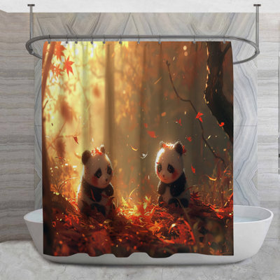 Rideau de douche Pandas - Décoration de salle de bain faune 16678