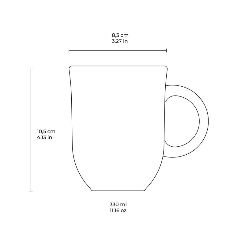 Tasse à café Greenery Coup en grès céramique de 11,2 oz - Va au micro-ondes, au four et au lave-vaisselle, par Porto Brasil