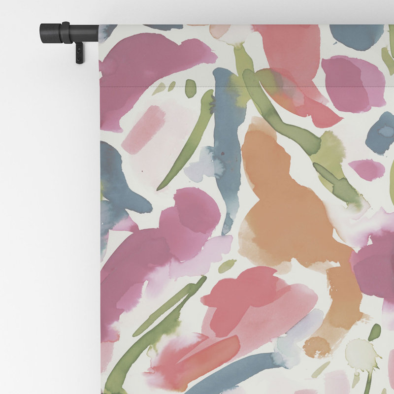 Jacqueline Maldonado Synthesis Raspberry 1pc Blackout Window Curtain Panel, 50" W x 108" L