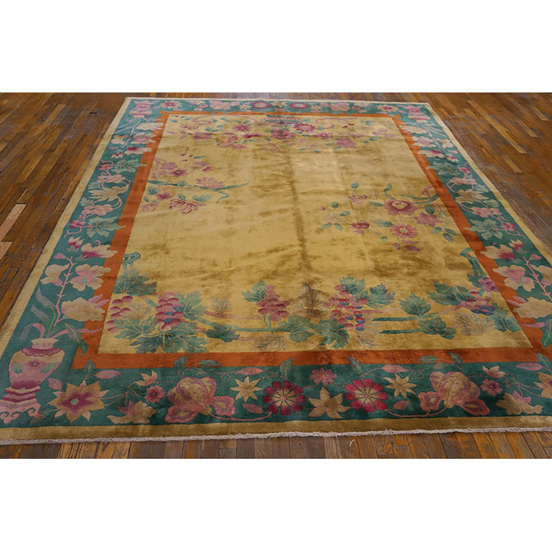 Antique Chinese - Art Deco Yellow 1920s Rug