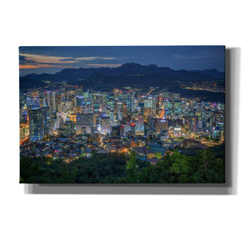 Toile épique «The Séoul Skyline» par Rick Berk, 60 po x 40 po