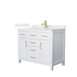 Beckett 42" Freestanding Single Bathroom Vanity with Quartz Top