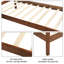 Lit simple en bois de noyer avec tête de lit et tête de lit plateforme à lattes stables, fabriqué en bois massif, finition