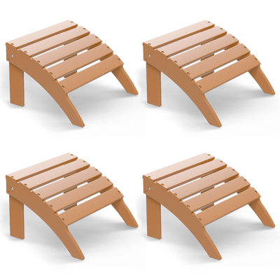 Set Of 4 Hdpe Classic Adirondack Ottoman