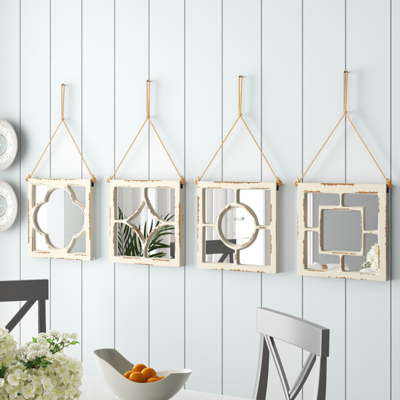 Ensemble de miroirs 4 pièces Alanna, Blanc