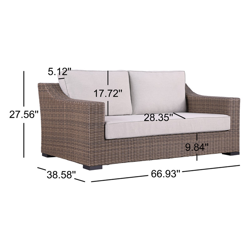 Manhattan 66.93'' Metal Outdoor Loveseat