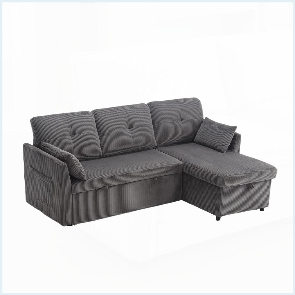 Latitude Run® Modern Corduroy Modular L-Shaped Sofa with Reversible ...