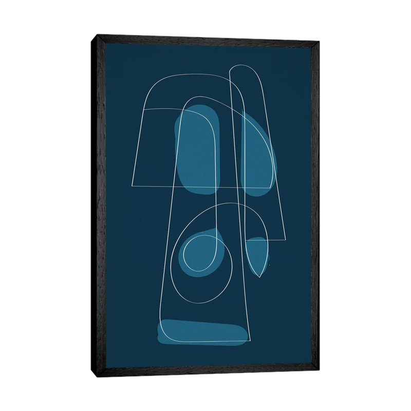 Navy Blue Abstract I by EmcDesignLab - Floater Frame Gallery-Wrapped Canvas Giclée on Canvas, Black, 66.04 cm H x 45.72 cm W