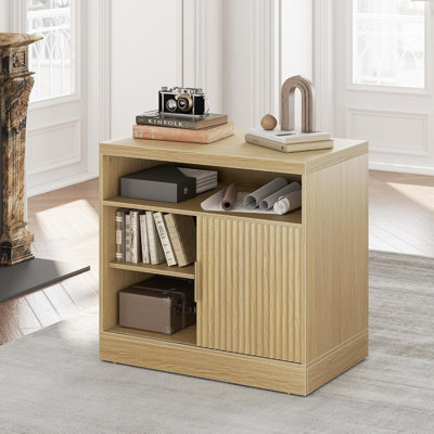32'' Sliding Door Lateral File Cabinet With Adjustable Shelves For Home Office