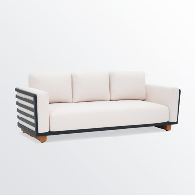 88.2'' Powder Coated Aluminum Outdoor Patio Sofa With 8.7'' Seat Cushions