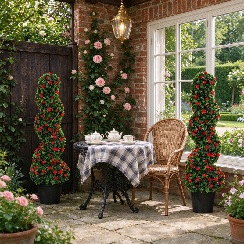 89.99 cm H Artificial Rose in Plastic Pot