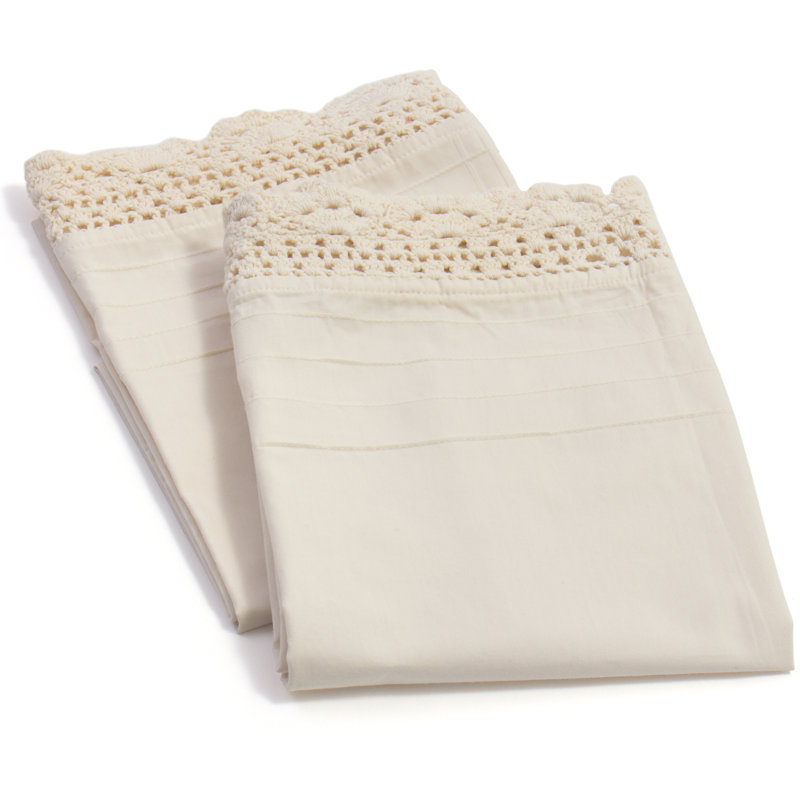 Dainty Crochet Sheet Set, Ivory, Twin Sheet Set + 1 Pillowcase