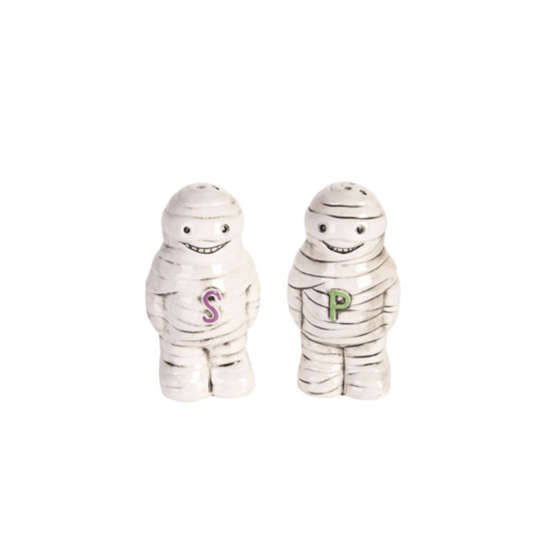  Ensemble de décorations 3,5 po Momie en céramique sel et poivre 3,5 po Halloween