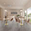 Modern Round Dining Table with Luxurious Stone-Look Top-600465351-600465346