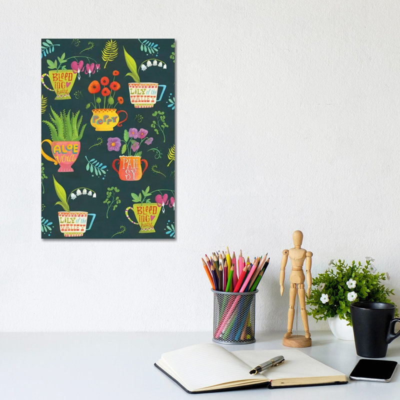Botanical Teatime by Laura Watson - Wrapped Canvas Gallery-Wrapped Canvas Giclée, 20.32 cm H x 30.48 cm W