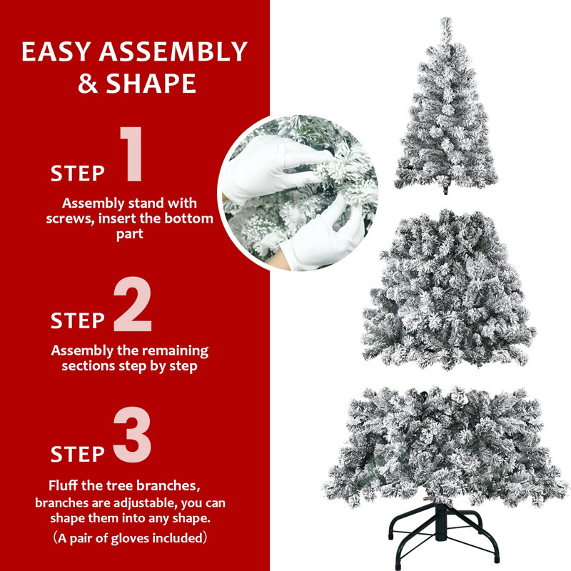 Arbre de Noël floqué, H 4 pi