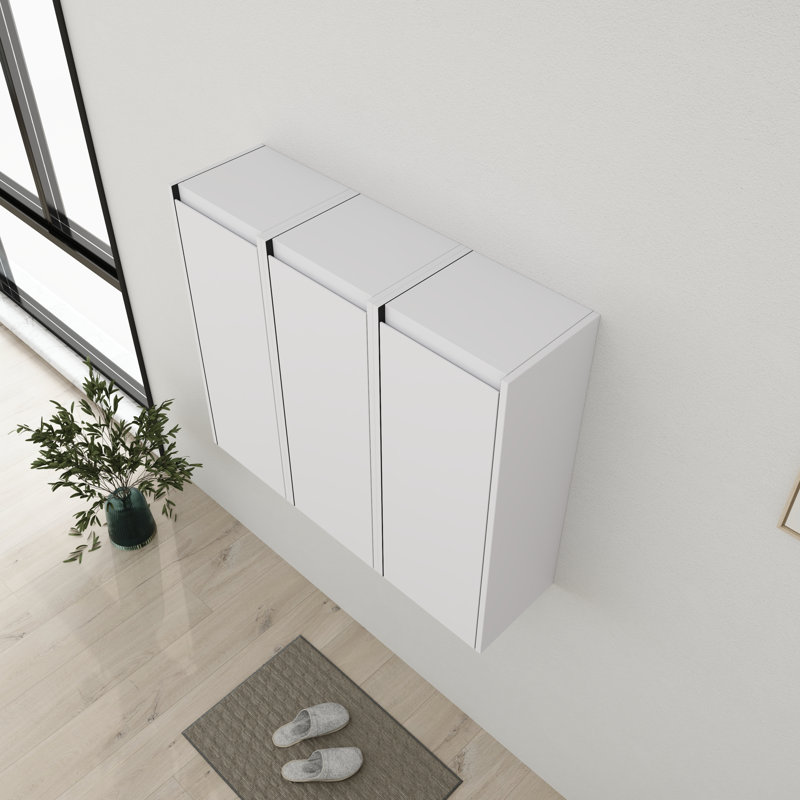 36'' Three Bathroom Storage With Soft Close Doors, White