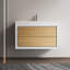Meuble-lavabo mural simple 36 po avec comptoir à surface solide 36 po