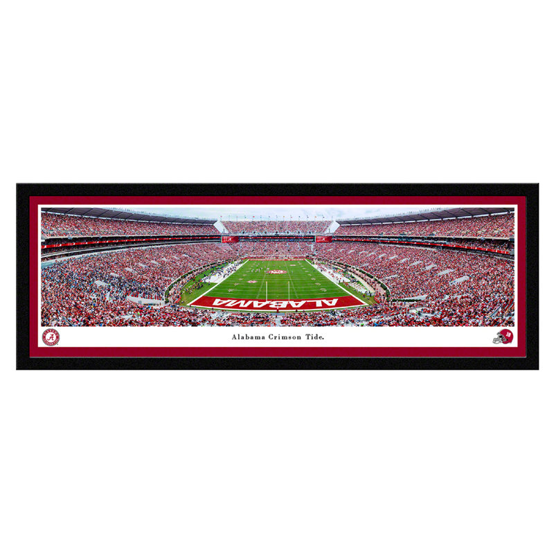 Alabama Football, impression panoramique, H 15,5 po x l 42 po x P 1,38 po, Cadre noir