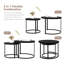 2in1 Round Coffee Table Set Modern Nesting Style End Table-665130378