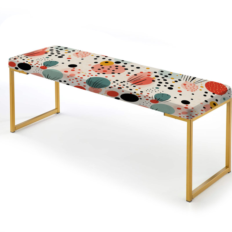 Motif marocain à pois - banc rembourré à pois or