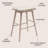 Peroni Mid-Century 30.5" Backless Bar Stool, Cream Vegan Leather Cushioned Seat & Solid Wood Frame for Kitchen Island & Home Bar-35754746
