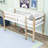 Twin Low Loft Bed With Ladder, Guardrails And Slats