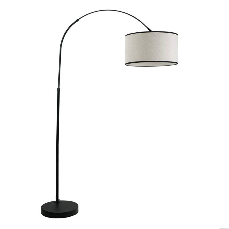 170cm Matte Arched Floor Lamp, White/Black