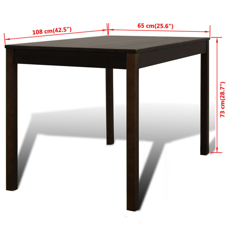 Dining Table and Chair Dining Set Dinner Table with 4 Chairs, Brown