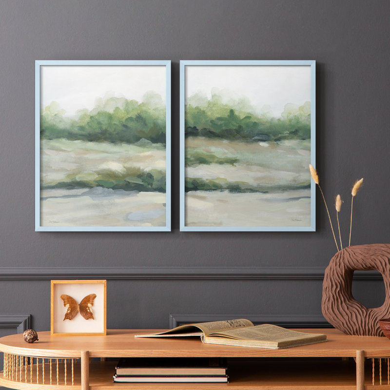 «Faded Morning I», reproduction encadrée de qualité supérieure - prête à être accrochée - aucun clou requis - aucun clou requis