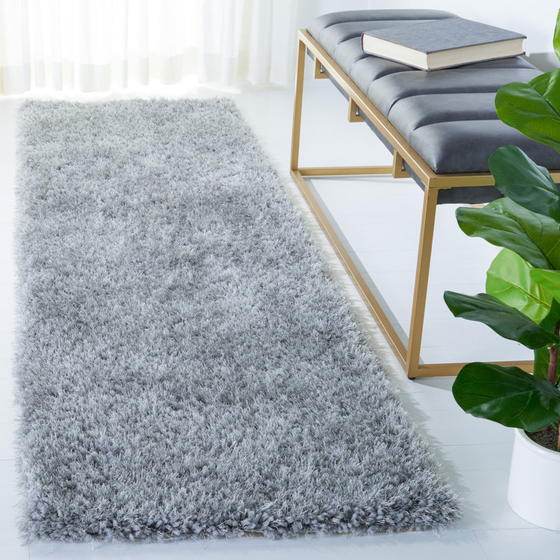 Delane Abstract Handmade Tufted Gray Area Rug, Runner 2'3" x 8'