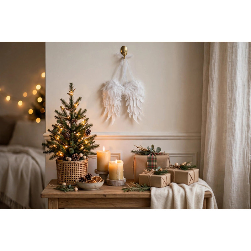 White Angel Wing Ornament
