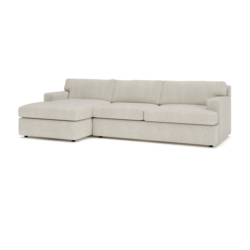 Cleo 2-Piece Upholstered Sectional, Left Hand Facing, Ticket Ash Heathered Basketweave